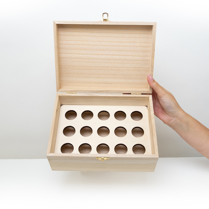 Houten essentiële olie kistje