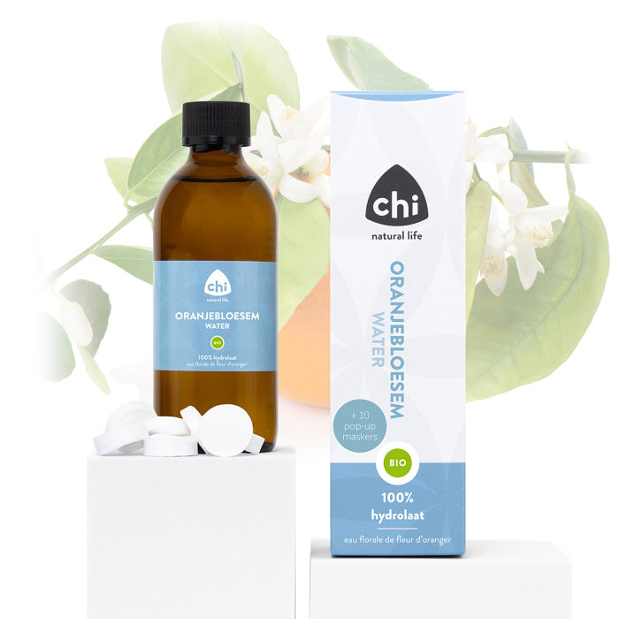 Oranjebloesem hydrolaat met 10 pop-up maskers